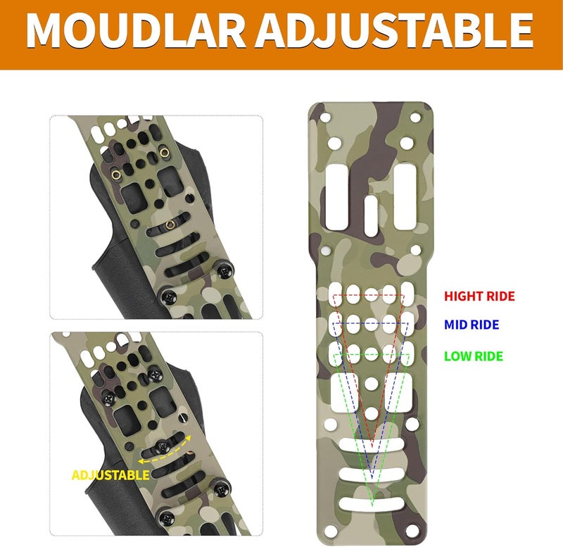 SIVIGEAR Drop Leg Strap Holster for QLS, Aluminum Alloy Modular Holster Adapter with Thigh Strap, Tactical Police Gear for Airsoft and Outdoor Enthusiasts - Image 3